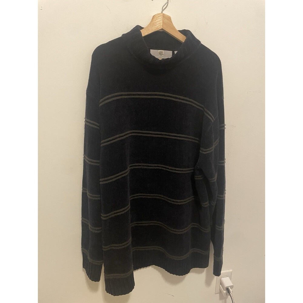 Y2K Vintage David Taylor Men's Heavy Knit USA-Made 100%-Acrylic Sweater XL